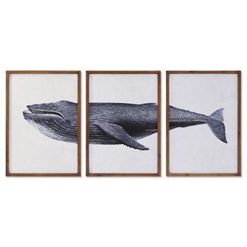 Cuadro Set 3 Abeto Cristal 150x2x70 Ballena