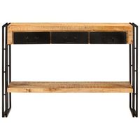 mesa consola  mesa de entrada  mesa auxiliar madera maciza de mango 110x30x76 cm