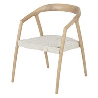 silla de fresno macizo con asiento de cuerda beige