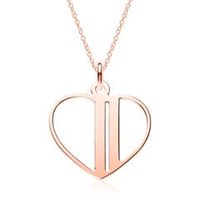 cadena de plata 925 banada en oro rosa corazon