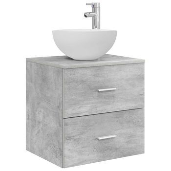 Vanidad Con Lavabo De Pared Gris Hormigón 49,5 X 41 X 64,5 Cm Vidaxl