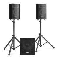 sistema de sonido vonyx vx1015bt 1000 w rms bluetooth usbsd mando