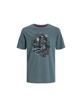 Camiseta Jack and Jones skull Rock Crew Azul Infantil