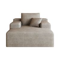 sofa chaise longue de pana sin montaje y asiento profundo 115x159cm color camel