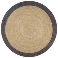 alfombra hecha a mano de yute con borde gris oscuro 150 cm vidaxl
