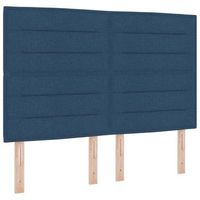 cabecero led con tiras led con cabecera manual azul 160 cm tela vidaxl