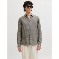 jack  jones camisa manga larga 12293563 lawrence linen-smokey olive para hombre