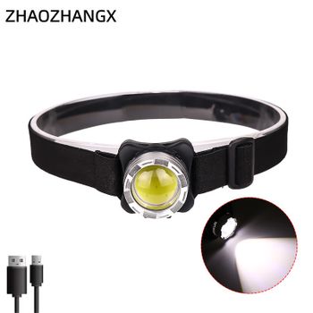 Linterna Frontal LED Mini Compacta ZHAOZHANGX, Luz de Trabajo Roja y Blanca, Recargable, Luz Fuerte para Exteriores, Linterna Frontal Pequeña