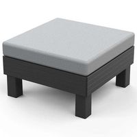 sillon individual  garden elements graphite con cojin gris claro keter