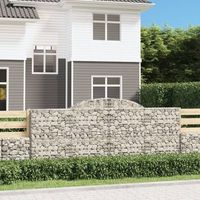 cestas de gaviones 2 piezas  gavion para piedras  gavion decorativo forma de arco hierro 300x50x120140 cm cfw410243