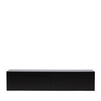mueble de tv suspendido con 2 cajones de madera l160cm - negro