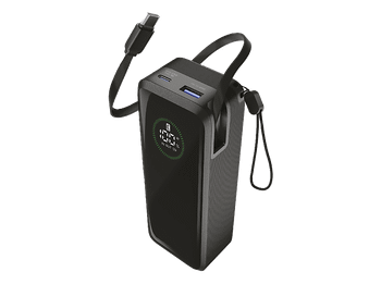 Powerbank - CellularLine Roller, 20000 mAh, Carga rápida, 65 W, Hasta 144h de carga, USB C, A, Negro