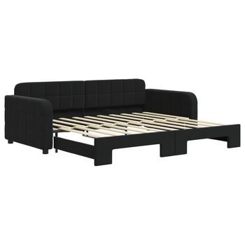 Sofá Cama Nido Terciopelo Negro 90x190 Cm
