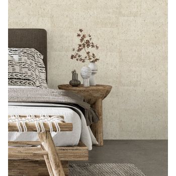 Papel Pintado Vinílico Ecológico Lavable Minitablas De Corcho Textura En Relieve - Padova 679362 De Gaulan - Rollo De 10 M X 0,53 M