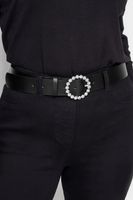 cinturon negro hebilla strass