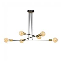 lampara de techo sives negro 6 luces