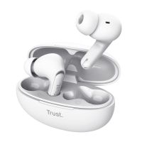 trust yavi enc v10 auriculares bluetooth con estuche de carga blancos