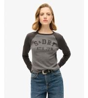 superdry para mujer w6011957a camiseta athletic rib slim negro sm casual gris algodon manga larga