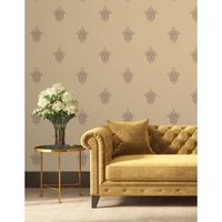 papel pintado vinilico flor hindu con efecto textura de tela tejida en relieve - alexander 676422 de gaulan - rollo de 10 m x 106 m