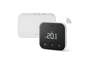 Termostato - Tado Inteligente X, Inalámbrico, Compatible con la mayoría de Calderas y Bombas calor, Negro/Blanco