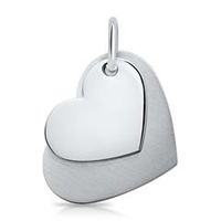 colgante acero inoxidable dos corazones grabable