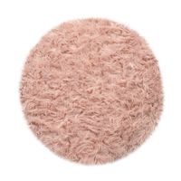 alfombra de pelo largo playara rosa 120 cm redondo