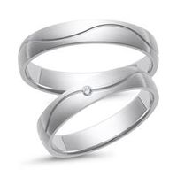 alianzas oro blanco con diamante ancho 4 mm