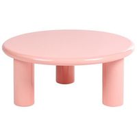 mesa de centro de mdf con acabado brillante tablero redondo diseno escandinavo moderno o 80 cm rosa itasca