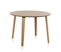 mesa de comedor redonda madera natural diametro 110 cm