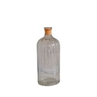 garrafa de vidrio estriado et cuello de fibra 30 x 13 cm