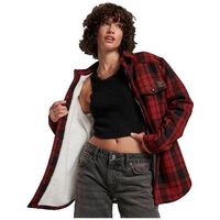 superdry camisa chemise vintage borg check rouge para mujer