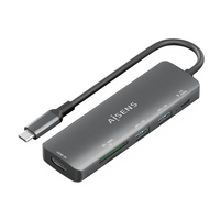 aisens usb c dock 6 en 1 usb c a 1x hdmi 2x usb a 1x usb c pd 100w 1x sd 1x microsd gris 15cm