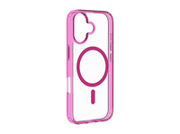 funda movil - cellularline iconic mag para iphone 17 ultrarresistente magsafe rosa y transparente