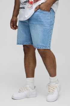 Pantalón Corto Plus Vaquero Ajustado Sin Tratar, Gris