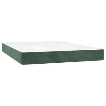 Colchón Muelles Ensacados Firmeza Media Terciopelo Verde Oscuro 140x190x20 Cm Vidaxl