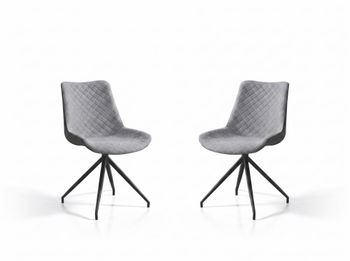 Set de 2 sillas giratorias tapizadas. 48x62×87 cm