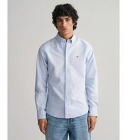 gant para hombre 3000202 camisa oxford slim fit azul xl casual algodon clasico manga larga
