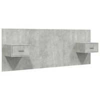 cabecero de cama con mesitas madera contrachapada gris hormigon vidaxl