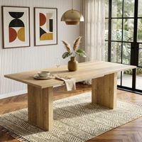 mesa de comedor rectangular extensible - tablero de mdf de 3 cm de grosor - roble