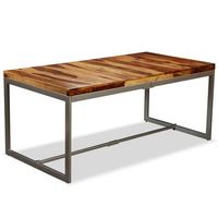 mesa de comedor de madera maciza de acacia y acero 180 cm vidaxl