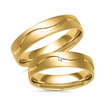 Alianzas de oro con diamante