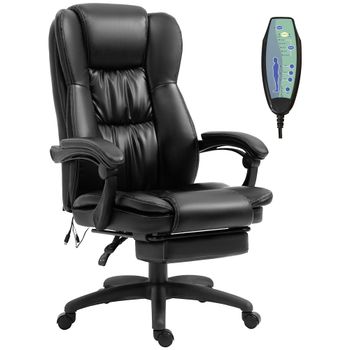 Silla oficina masaje 68.5x68.5x121 cm negro
