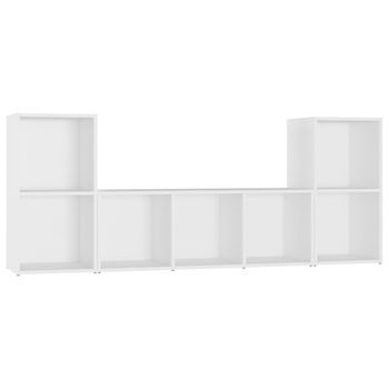 Muebles De Salón 3 Piezas Madera De Ingeniería Gris Brillo