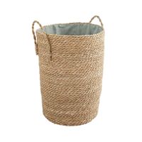 cesto de ropa de jacinto de agua polialgodon azul 40x40x50 cm