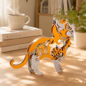 MOKR, el rompecabezas 3D de metal con forma de gato, un desafío mental para adultos, kits de modelos para ensamblar, regalos de cumpleaños.