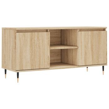 Mueble De Tv | Mueble De Salón | Gabinete De Tv Madera De Ingeniería Roble Sonoma 104x35x50 Cm