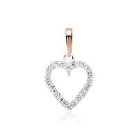 colgante corazon 14 quilates oro blanco oro rosa diamantes