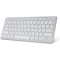 teclado bluetooth espanol teclado inalambrico portatil para iphone de ios ipad samsung huawei android windows y cualquier dispositivo con bluetooth teclado bluetooth blanco