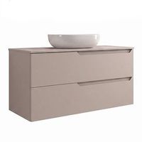 kibath mueble de bano con lavabo victoria 100x45 cm acabado moka mate 2 cajones suspendido