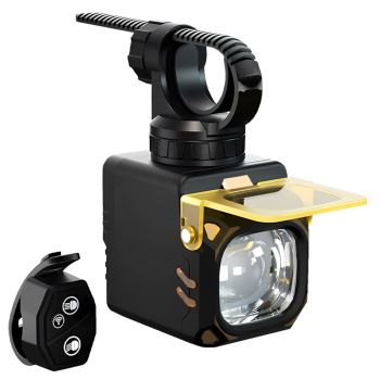 BIKIGHT Luz delantera para bicicleta con control remoto inalámbrico recargable USB-C 8 modos faro de ciclismo con banco